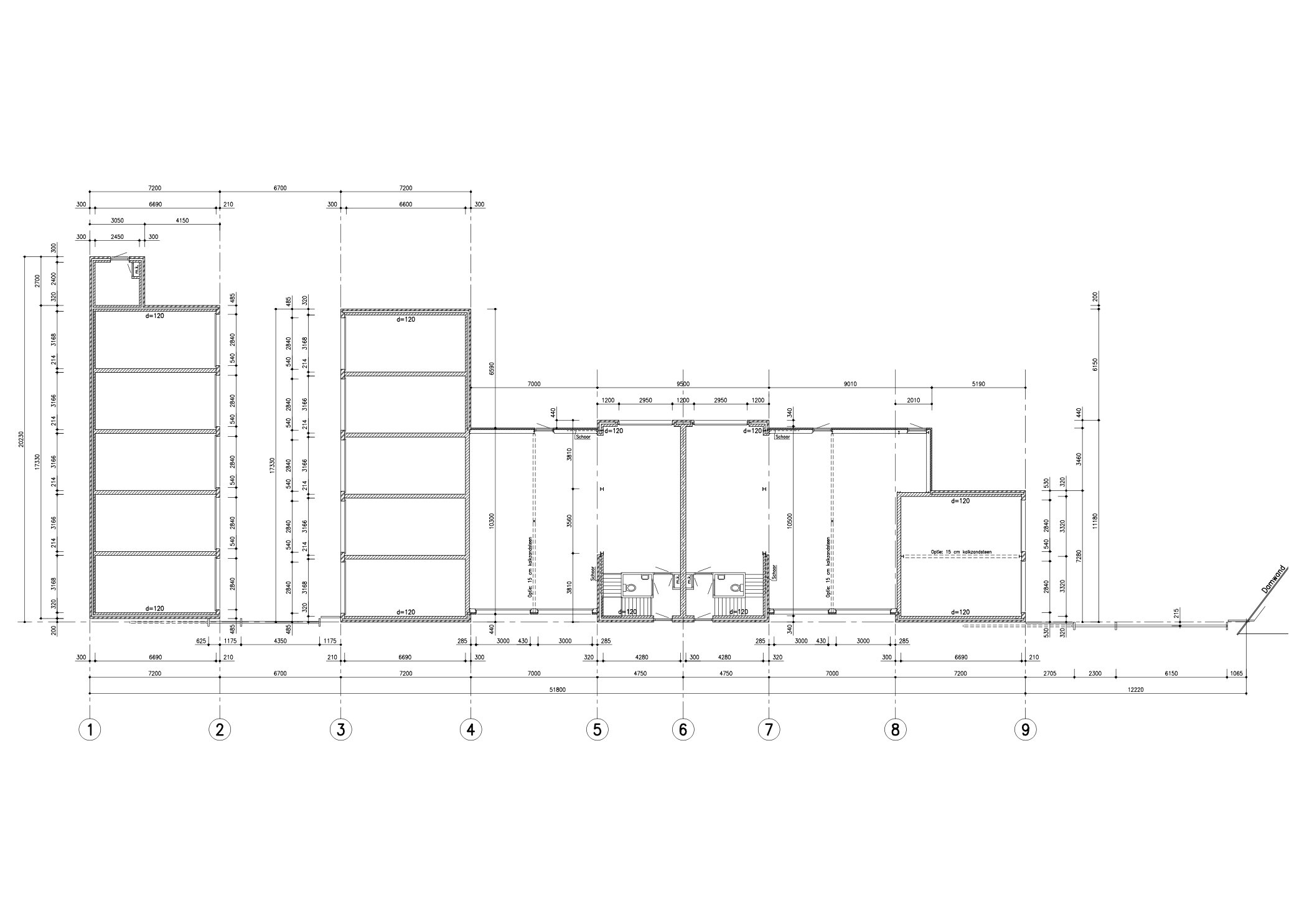 Plattegrond-matenplan garage